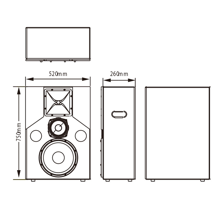 幕后主揚聲器尺寸圖