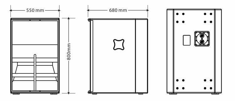 高聲壓演出音箱尺寸圖