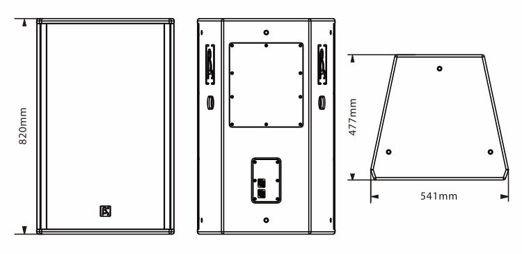 三單元三分頻全頻揚聲器尺寸圖
