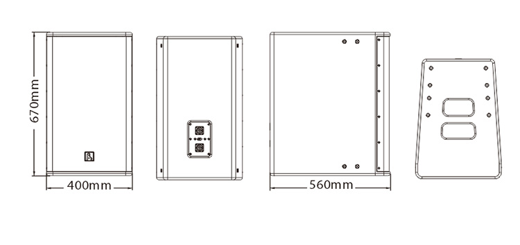 12寸三分頻線陣列全頻揚(yáng)聲器尺寸圖