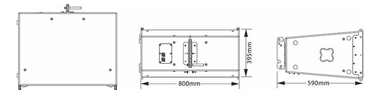 雙12英寸低頻線性陣列揚聲器尺寸圖