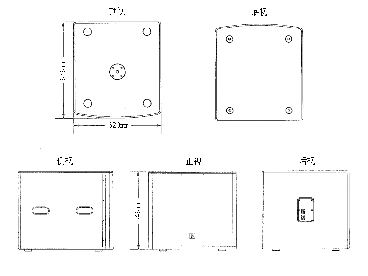 單18寸低頻揚聲器尺寸圖