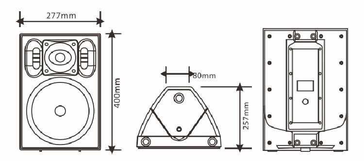 8寸2路全頻塑膠多功能揚聲器尺寸圖