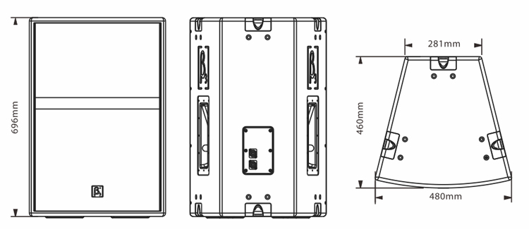 15寸全頻揚聲器尺寸圖